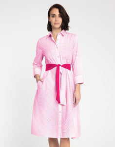 Riley 3/4 Sleeve Ombre Gingham Dress
