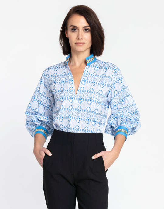 Billie Long Sleeve Seville Print Top