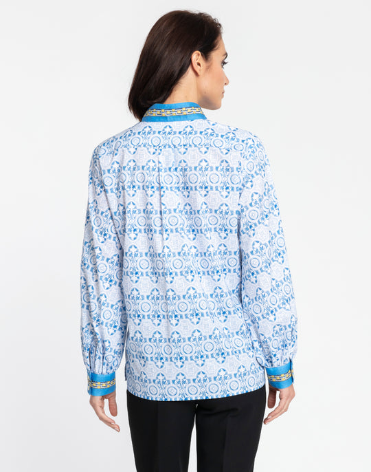 Billie Long Sleeve Seville Print Top
