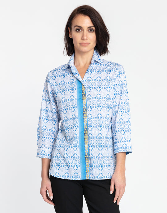 Margot 3/4 Sleeve Seville Print Shirt