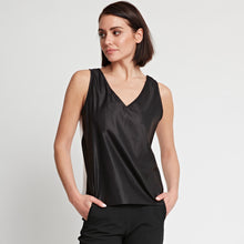 Load image into Gallery viewer, Liza Sleeveless Convertible Neckline Silk Blend Satin Tank