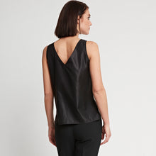 Load image into Gallery viewer, Liza Sleeveless Convertible Neckline Silk Blend Satin Tank