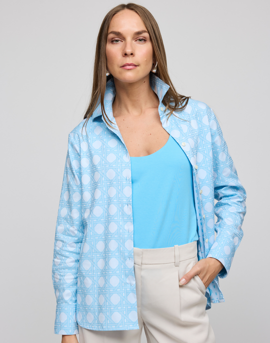 Margot Long Sleeve Lattice Jacquard Shirt