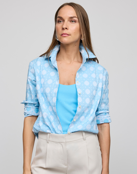 Margot Long Sleeve Lattice Jacquard Shirt