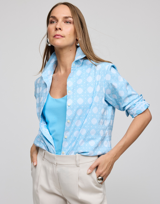 Margot Long Sleeve Lattice Jacquard Shirt