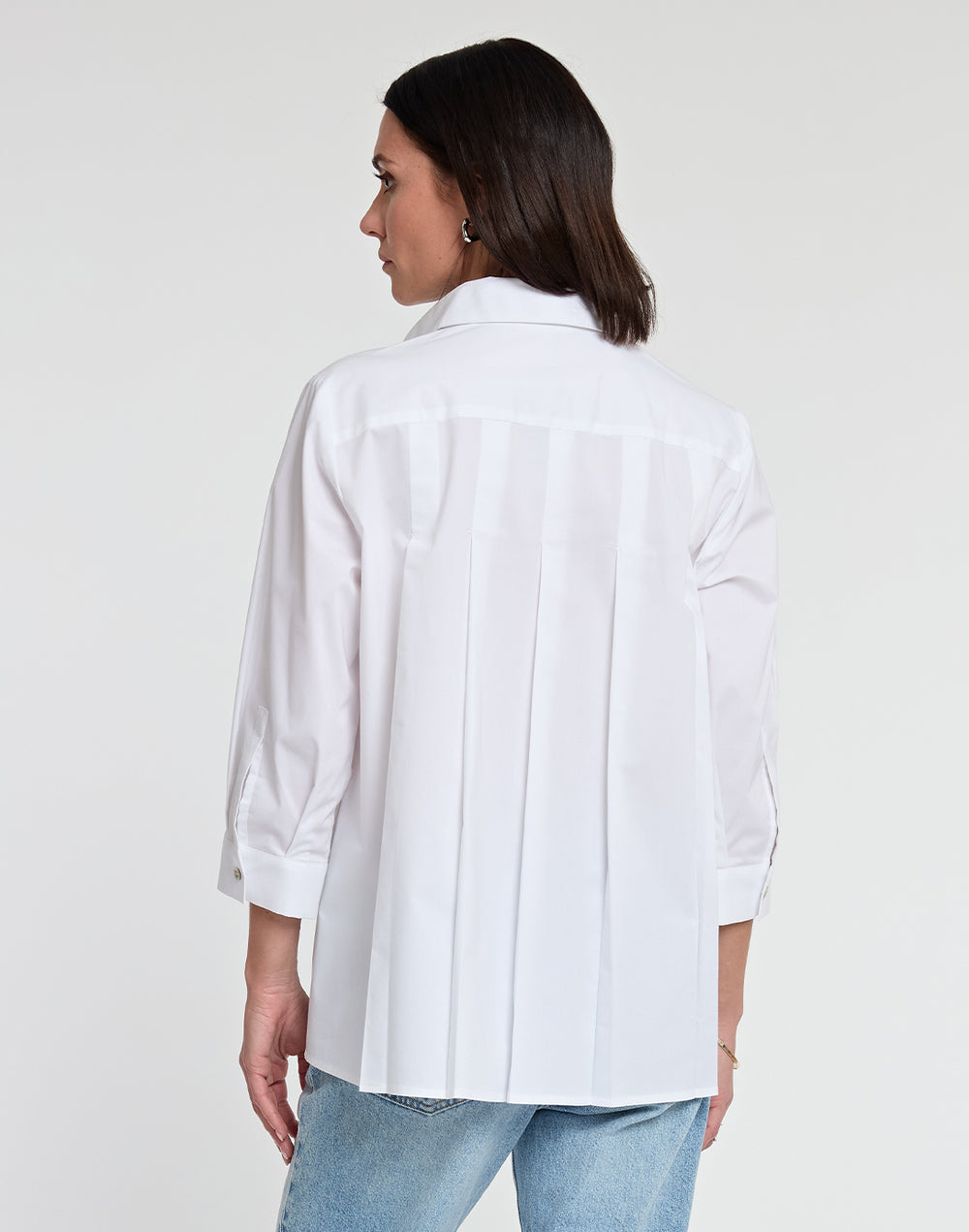 FINAL SALE / NO RETURNS, NO EXCHANGES - Sara 3/4 Sleeve Pleated Back Cotton Top