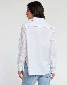 Halsey Long Sleeve Lace Trim Cotton Shirt