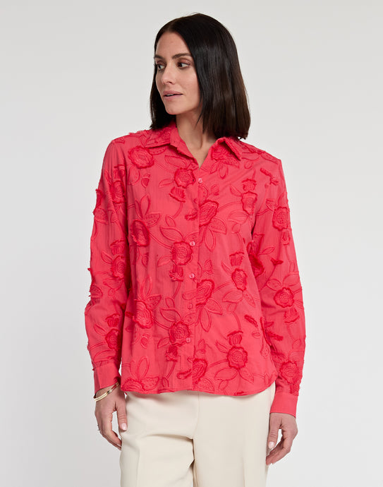 Hinson Wu Margot 3/4 Sleeve Bellflower Print Blouse