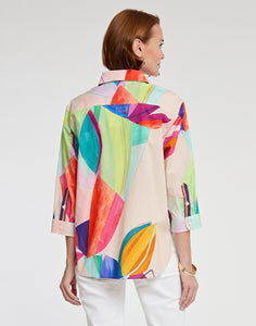 Halsey Long Sleeve Abstract Leaf Print Shirt