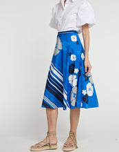 Load image into Gallery viewer, Gloria Engineered Floral Stripe Print Bias Skirt