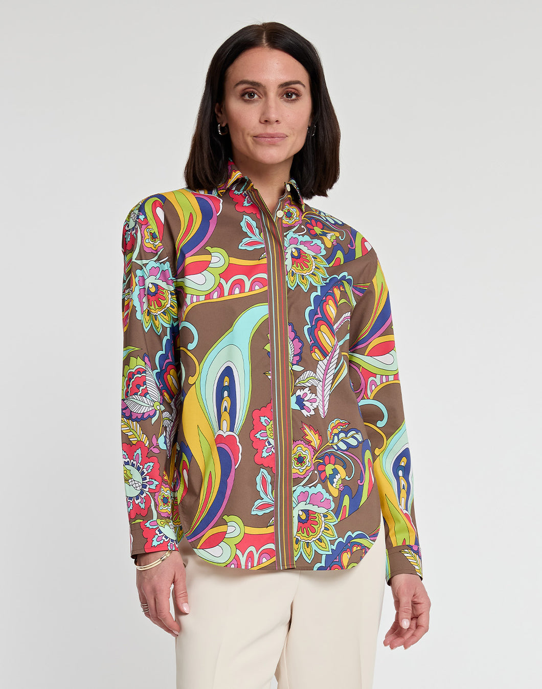 Halsey Long Sleeve Bali Print Shirt