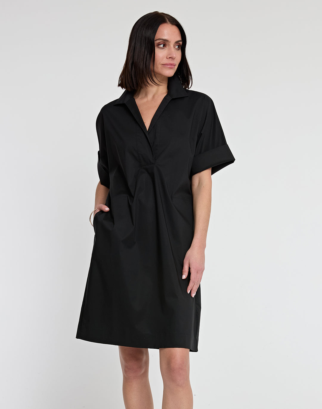 FINAL SALE / NO RETURNS, NO EXCHANGES - Cindy Elbow Sleeve Cotton Dres Hinson Wu FINAL SALE / NO RETURNS, NO EXCHANGES - Cindy Elbow Sleeve Cotton Dres Hinson Wu
