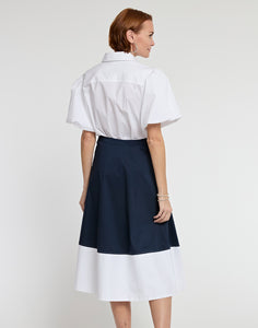 Gloria Colorblock Cotton Skirt