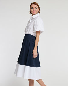 Gloria Colorblock Cotton Skirt
