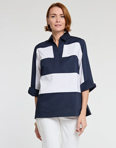 Vicky 3/4 Sleeve Colorblock Cotton Top