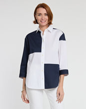 Load image into Gallery viewer, Halsey 3/4 Sleeve Colorblock Cotton Shirt