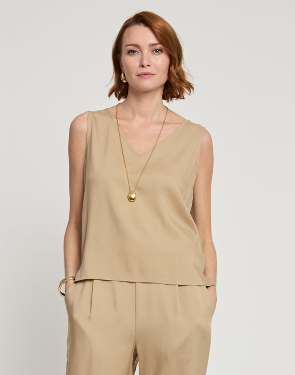 FINAL SALE / NO RETURNS, NO EXCHANGES - Liza Sleeveless Tencel Tank