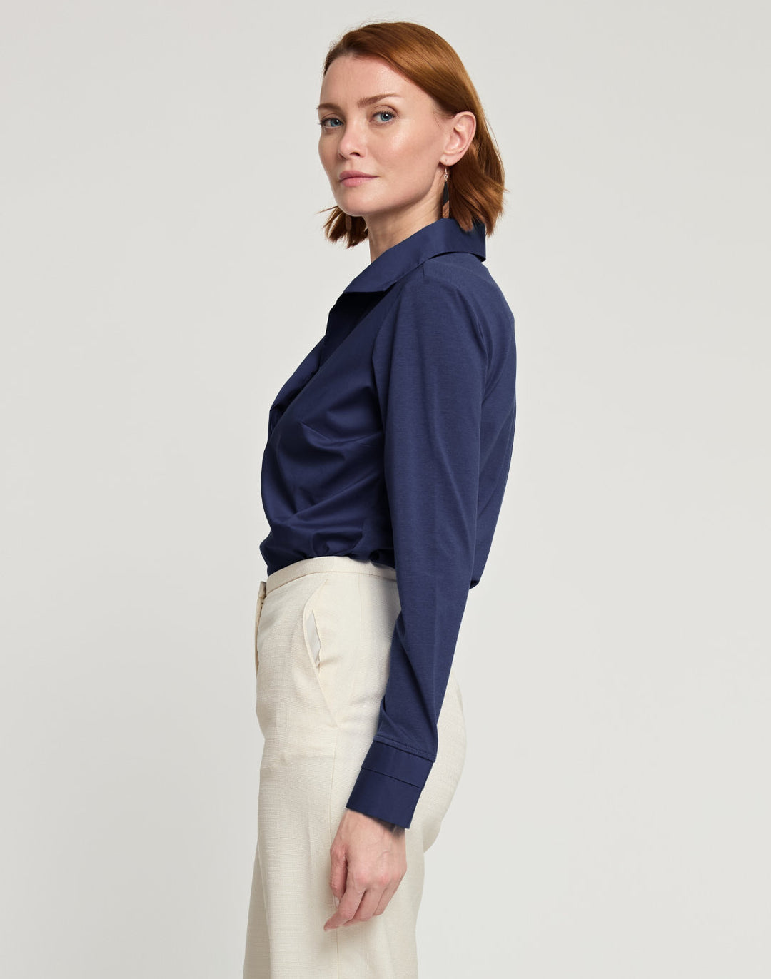 Ainsley Long Sleeve Woven/Knit Top