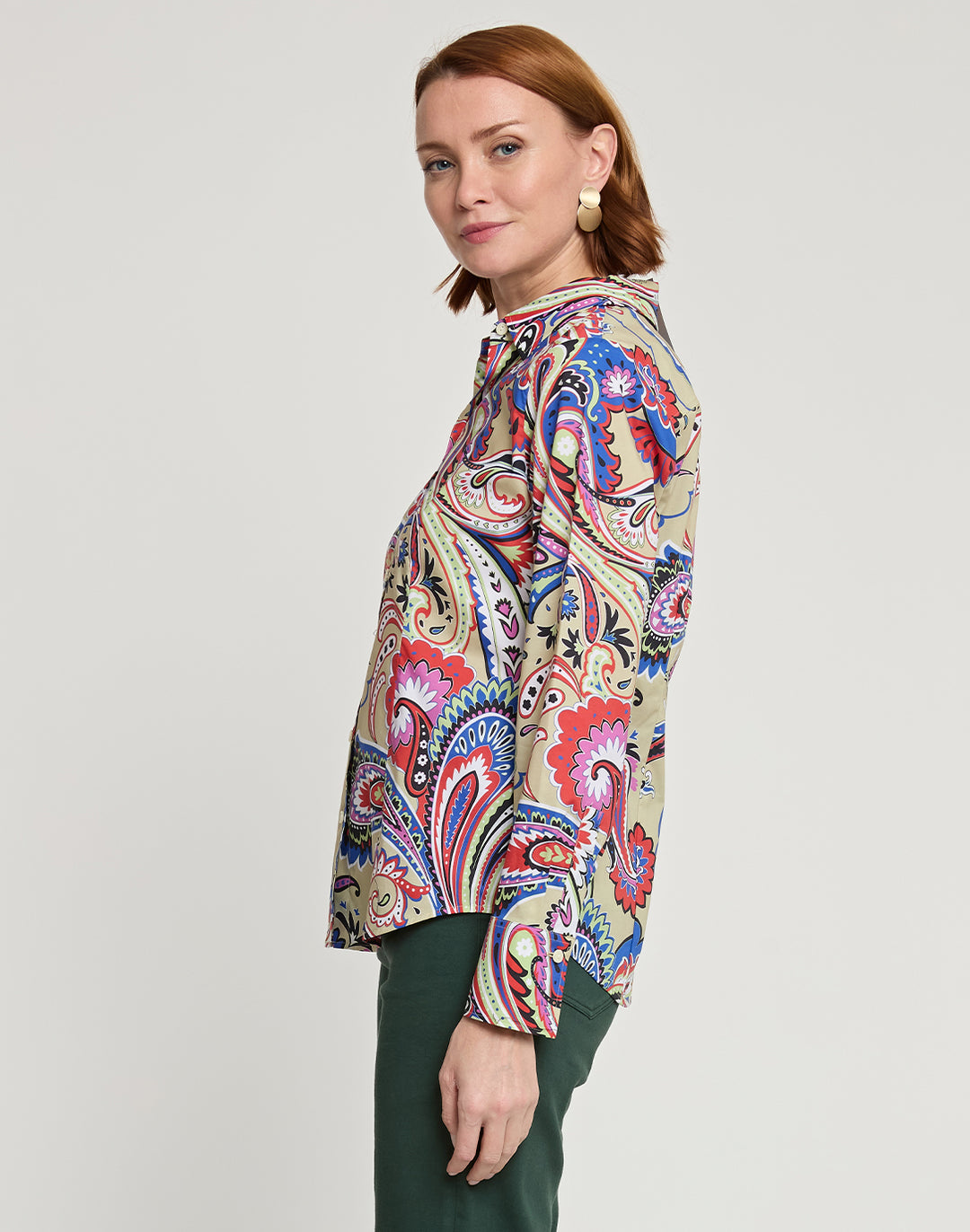 Diane Long Sleeve Bohemia Paisley Print Shirt