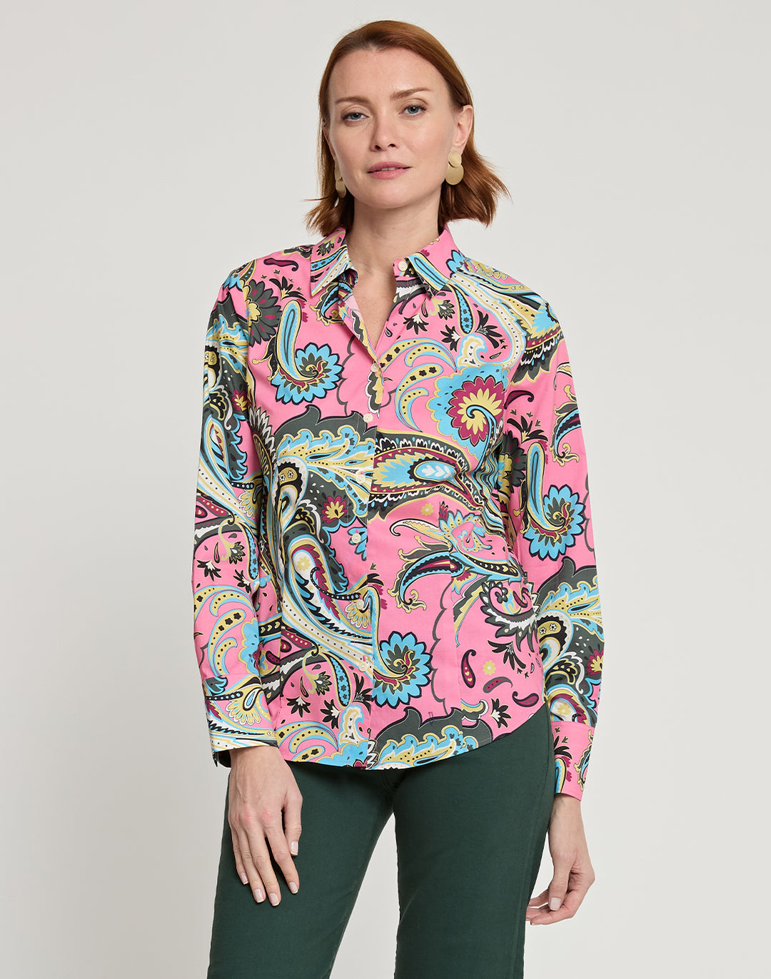 Diane Long Sleeve Bohemia Paisley Print Shirt