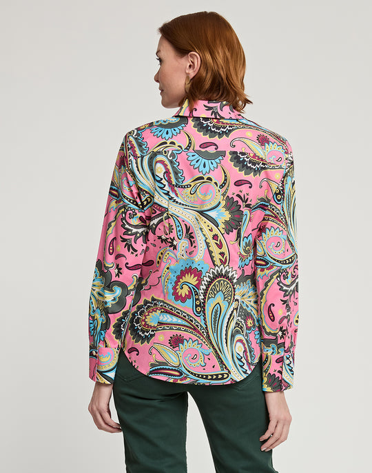 Diane Long Sleeve Bohemia Paisley Print Shirt