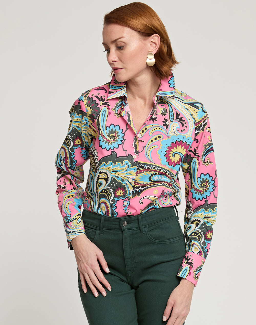 Diane Long Sleeve Bohemia Paisley Print Shirt