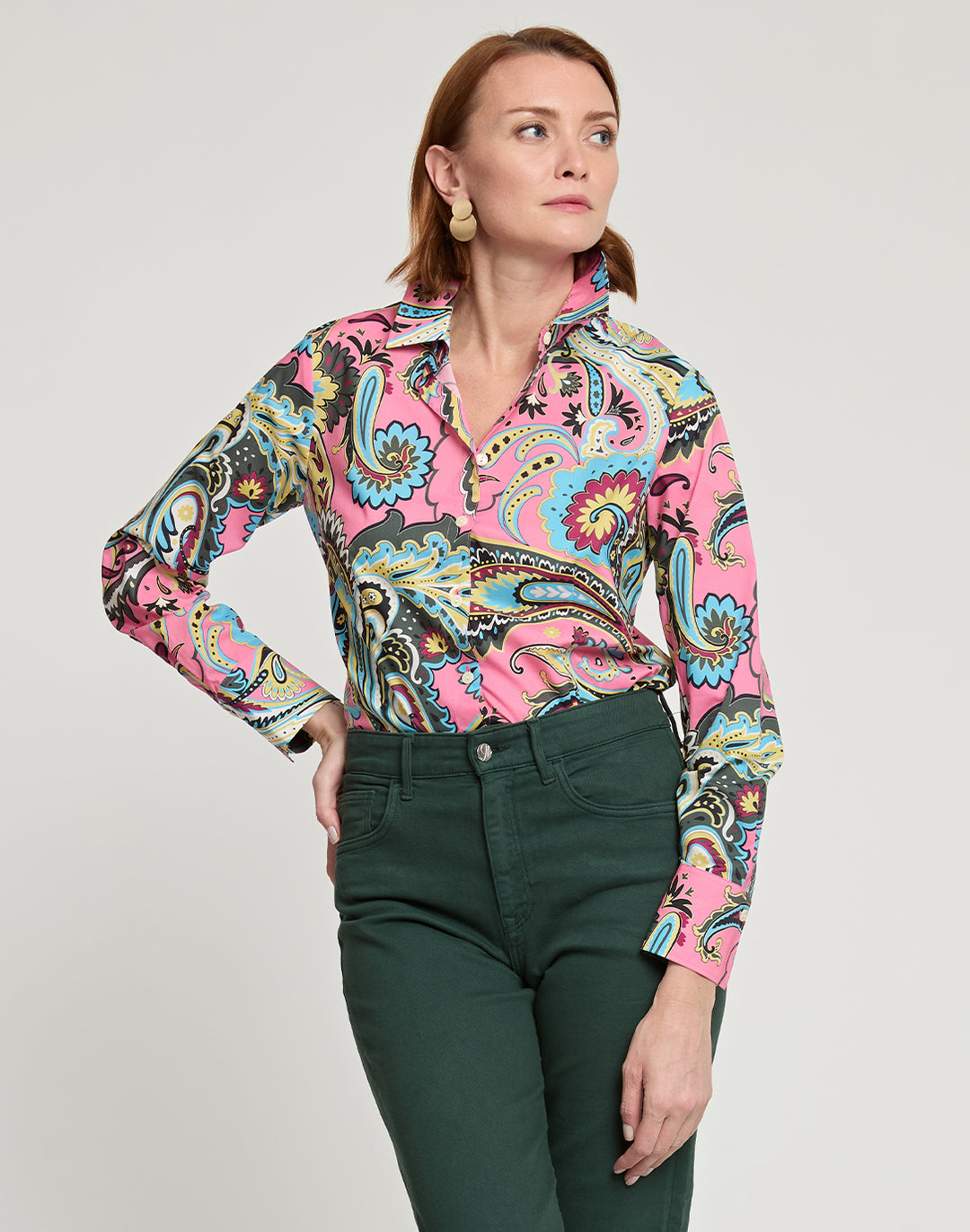 Diane Long Sleeve Bohemia Paisley Print Shirt