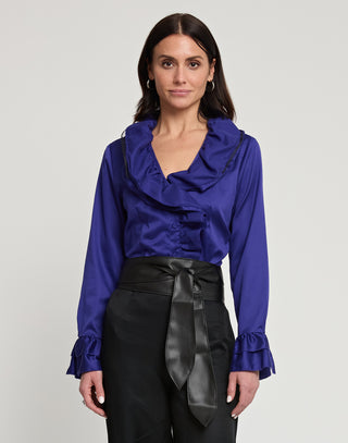 FINAL SALE / NO RETURNS, NO EXCHANGES - Amara Long Sleeve Cotton Satin Shirt