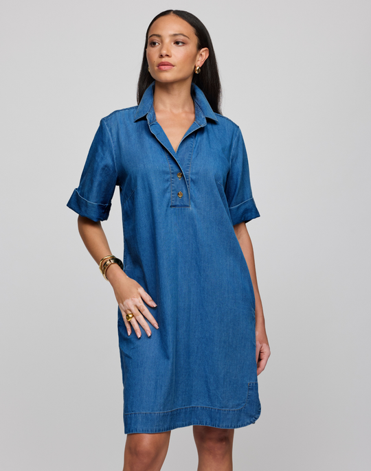 Aileen Short Sleeve Denim Dress