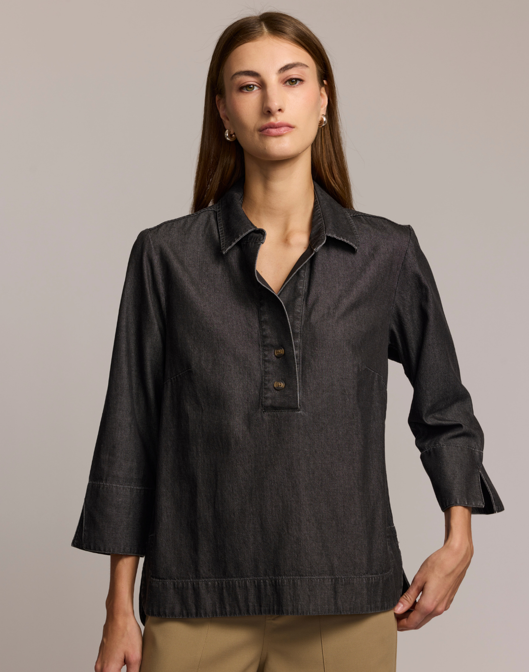 Aileen 3/4 Sleeve Denim Shirt