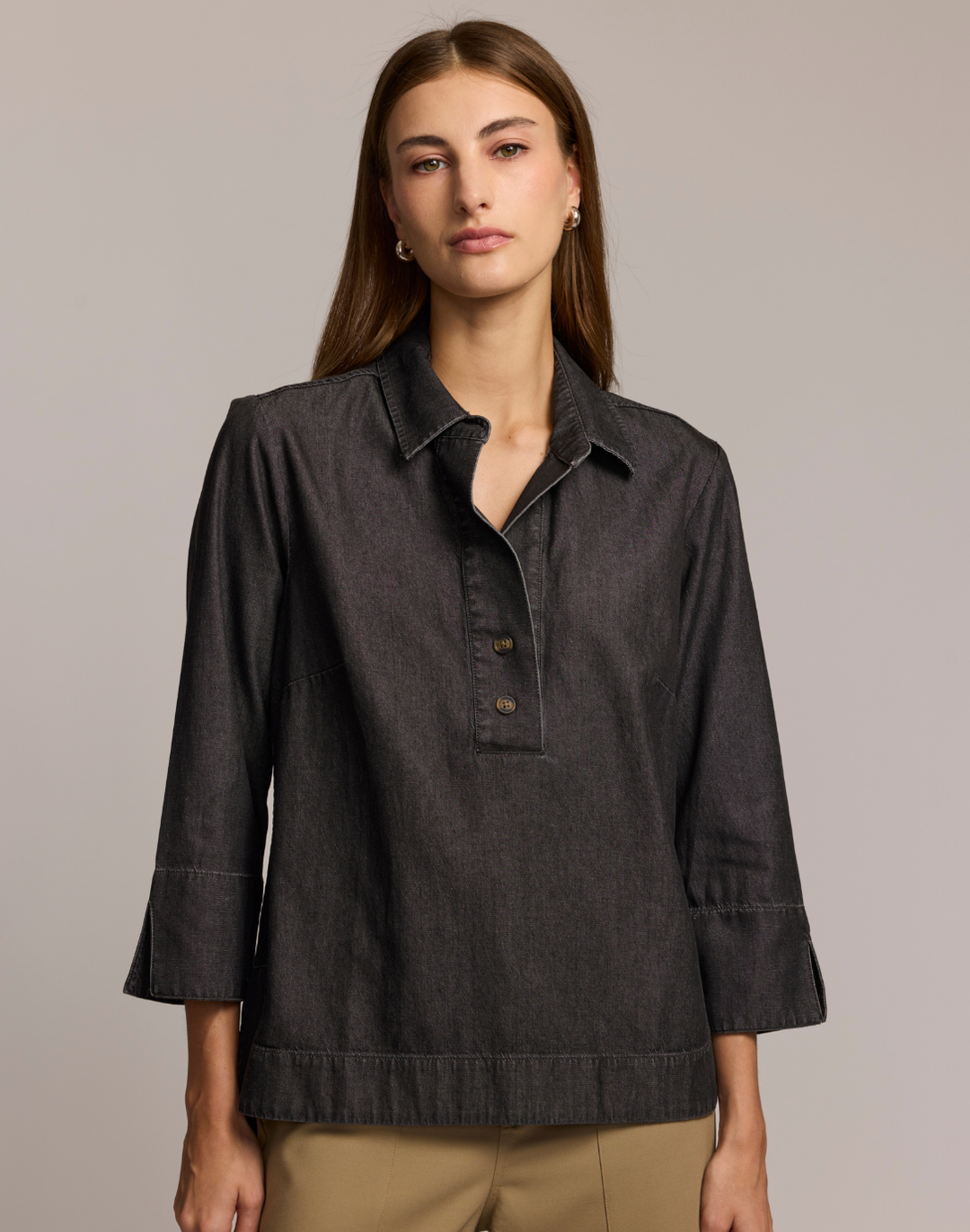 Aileen 3/4 Sleeve Denim Shirt