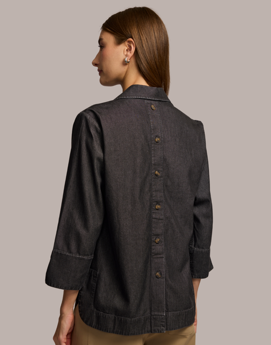 Aileen 3/4 Sleeve Denim Shirt