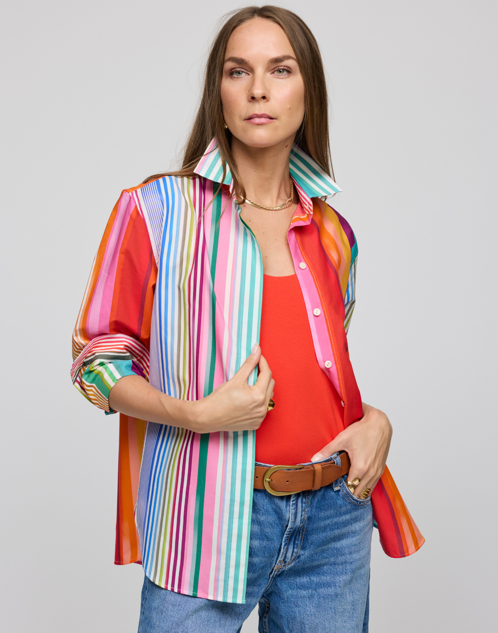 Halsey Long Sleeve Ombre Stripe Shirt