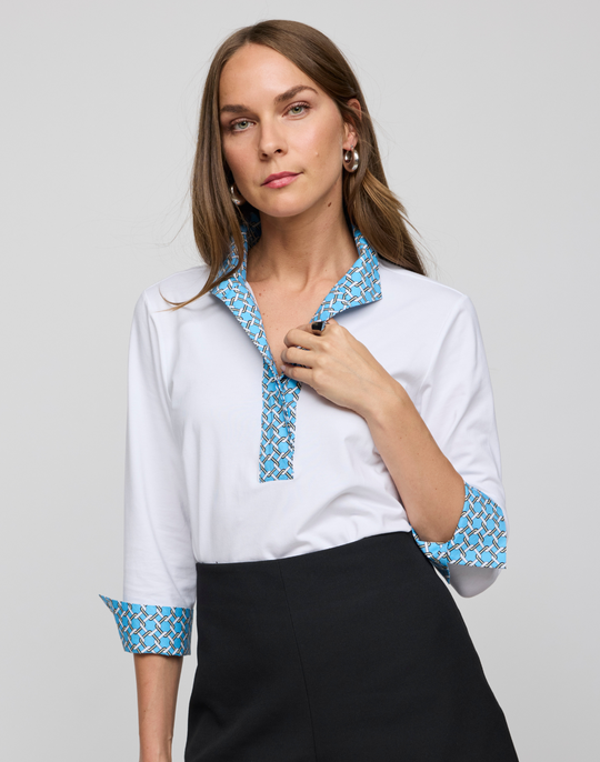 Ainsley 3/4 Sleeve Chain Link Shirt