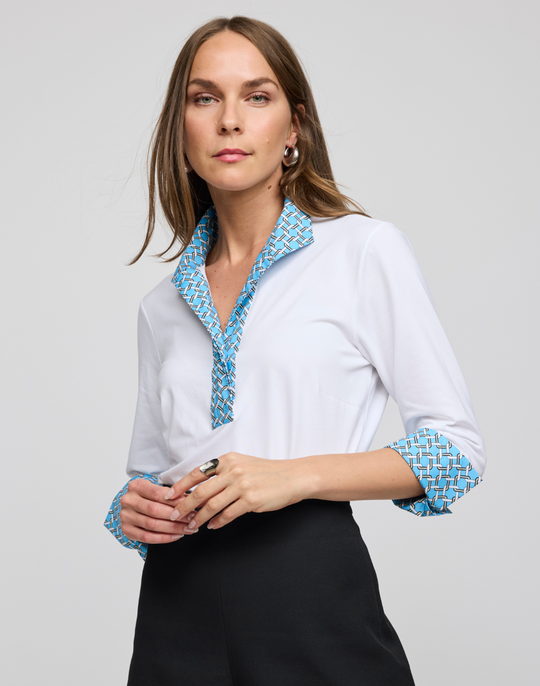 Ainsley 3/4 Sleeve Chain Link Shirt