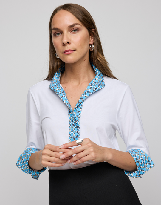 Ainsley 3/4 Sleeve Chain Link Shirt