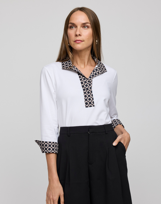 Ainsley 3/4 Sleeve Chain Link Shirt