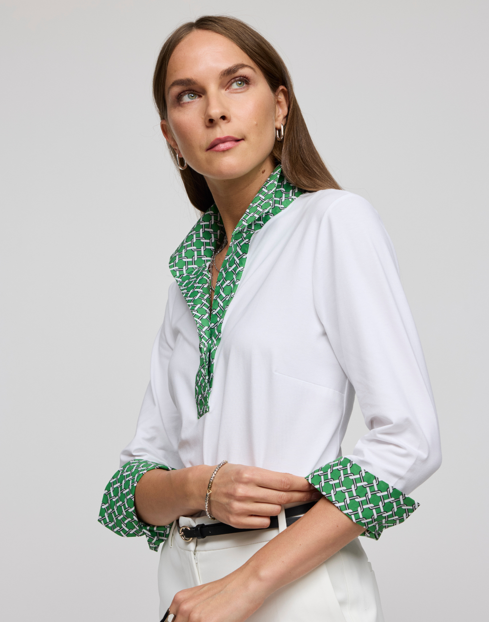 Ainsley 3/4 Sleeve Chain Link Shirt