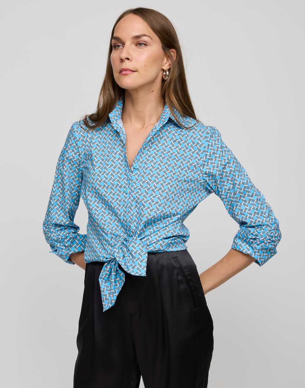 Zoey 3/4 Sleeve Chain Link Shirt