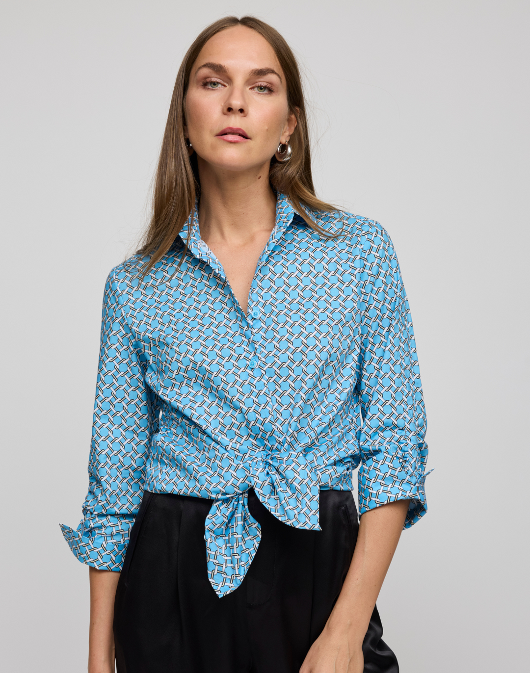 Zoey 3/4 Sleeve Chain Link Shirt