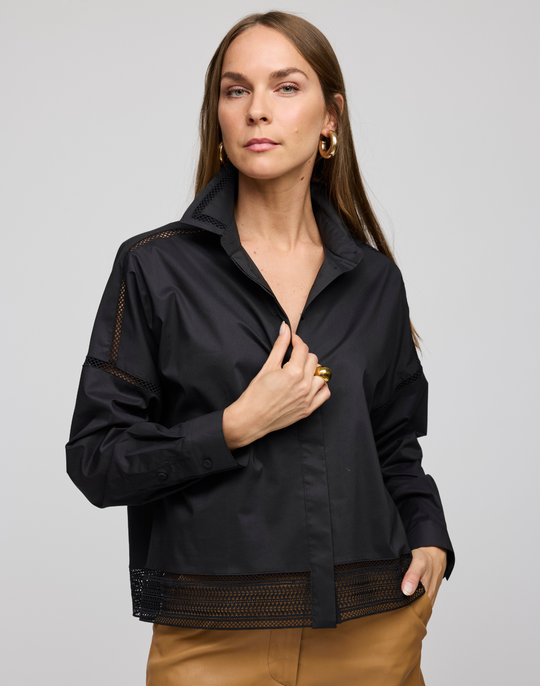 Sophie Long Sleeve Lace Trim Shirt