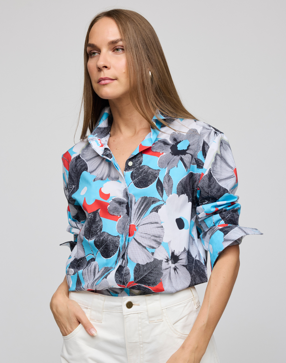 Halsey Long Sleeve Pop Art Flower Shirt