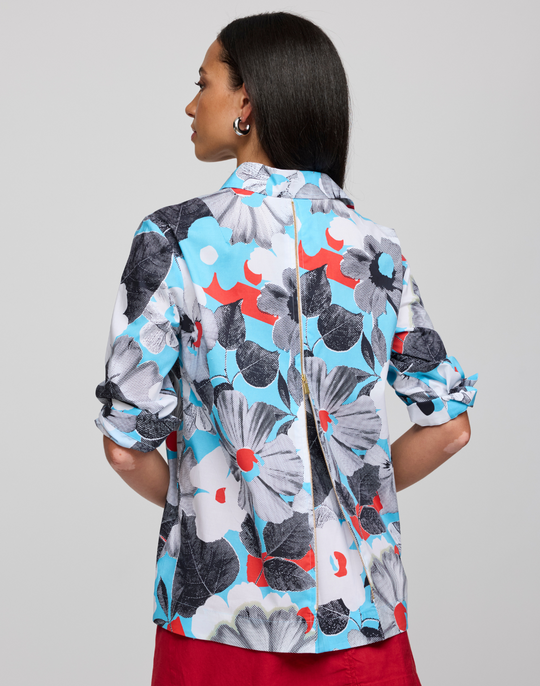Xena 3/4 Sleeve Pop Art Flower Shirt