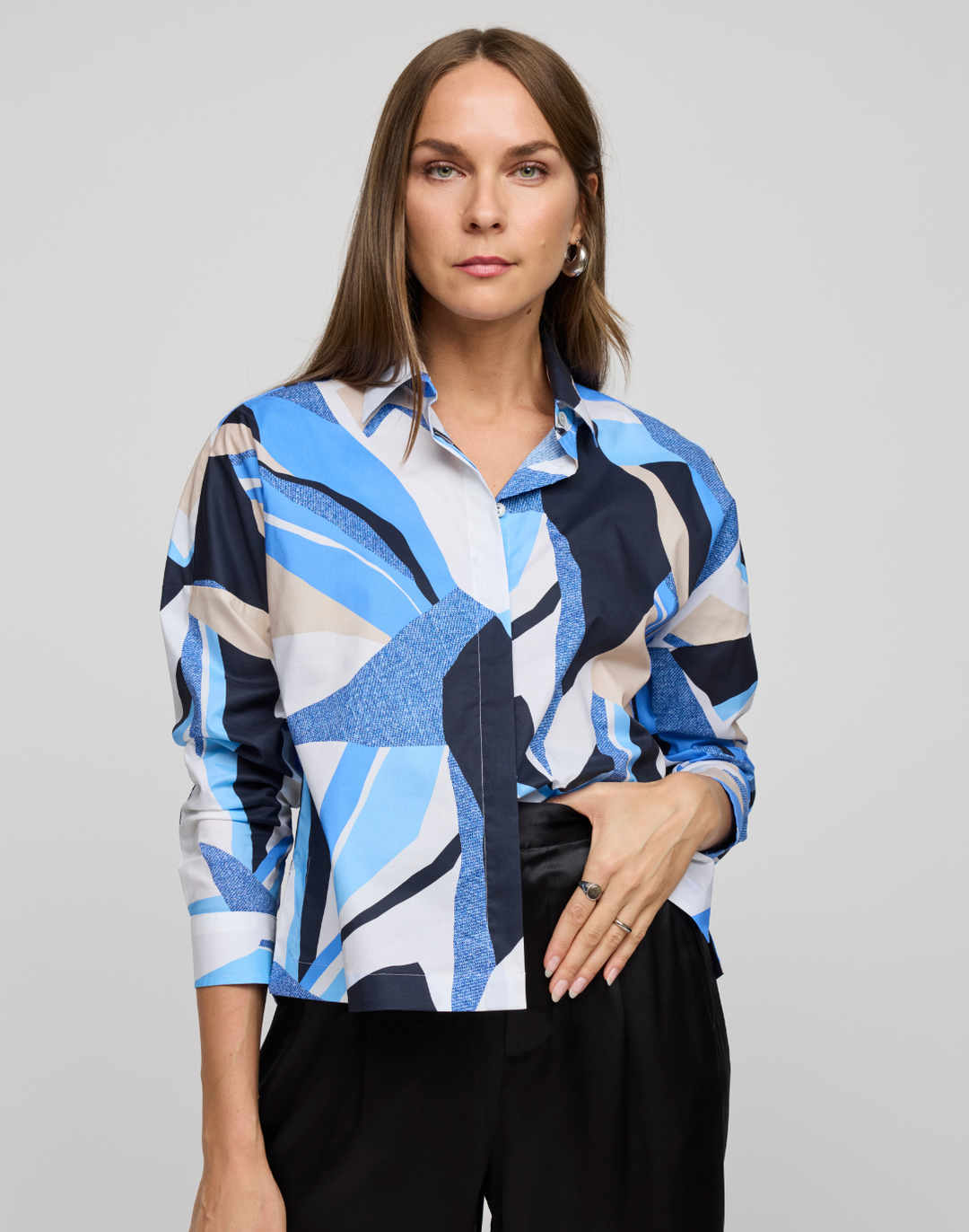 abstract dress shirt Tropical Abstract Button Up Short Sleeve Dress Shirt White / XL