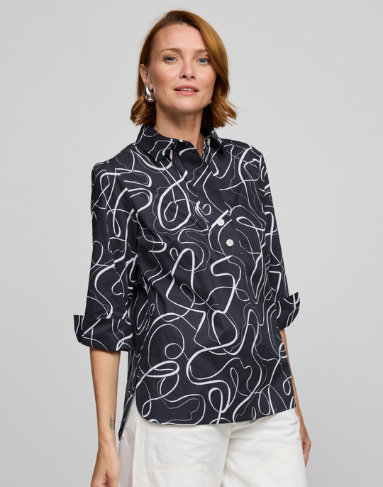 Charlotte 3/4 Sleeve Ribbon Shirt