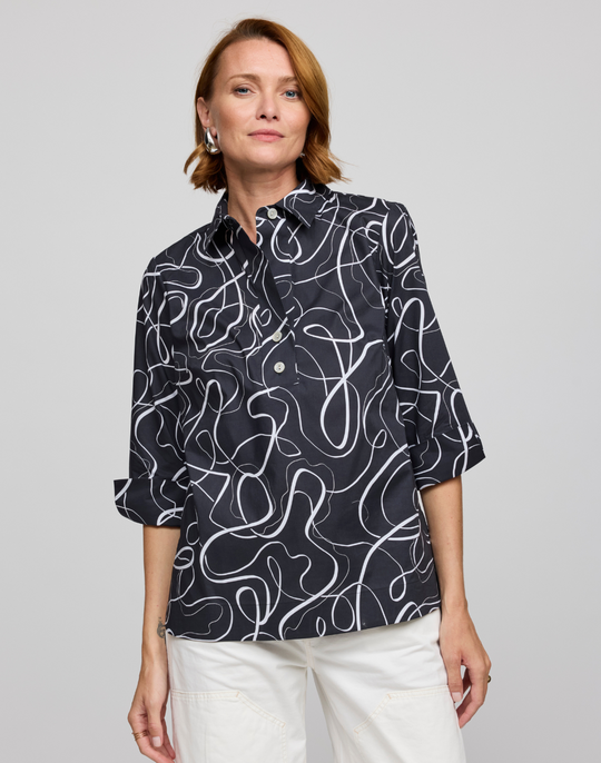 Charlotte 3/4 Sleeve Ribbon Shirt