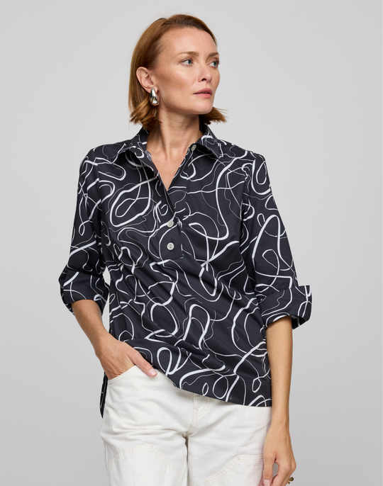 Charlotte 3/4 Sleeve Ribbon Shirt