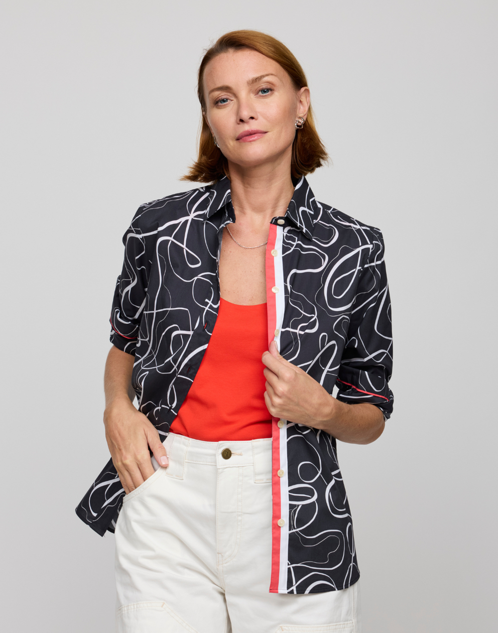 Reese Long Sleeve Ribbon Shirt