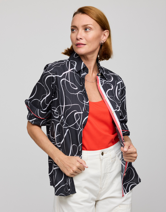 Reese Long Sleeve Ribbon Shirt