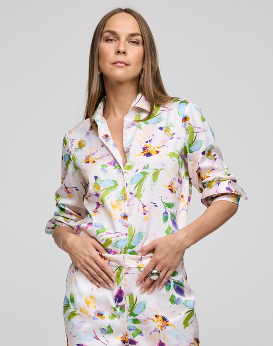 Margot Long Sleeve Garden Sateen Shirt